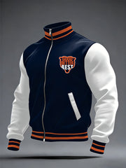 Men's Good Better Best Print Football Fans Gameday Casual Zipper Jacket