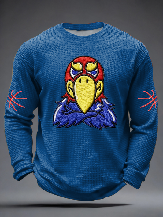 Men's Basketball Printed Waffle Long Sleeve T-Shirt