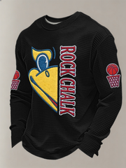 Men's Basketball Printed Waffle Long Sleeve T-Shirt