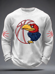 Men's Basketball Printed Waffle Long Sleeve T-Shirt