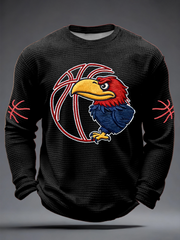 Men's Basketball Printed Waffle Long Sleeve T-Shirt
