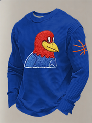 Men's Basketball Printed Waffle Long Sleeve T-Shirt