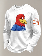 Men's Basketball Printed Waffle Long Sleeve T-Shirt