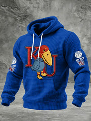 Men's Basketball Printed Checkered Cotton Hoodie