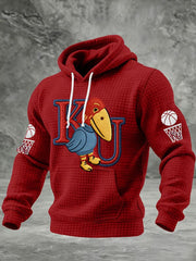 Men's Basketball Printed Checkered Cotton Hoodie