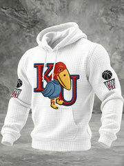 Men's Basketball Printed Checkered Cotton Hoodie