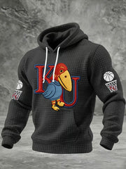 Men's Basketball Printed Checkered Cotton Hoodie