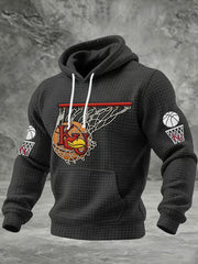 Men's Basketball Printed Checkered Cotton Hoodie