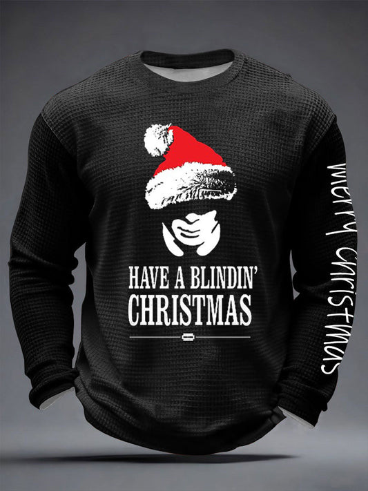 Men's Have A Blindin' Christma Waffle Long Sleeve T-Shirt