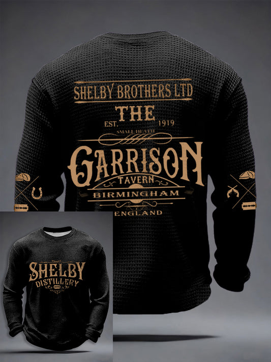 Men's TV Series Inspired Waffle Long Sleeve T-Shirt