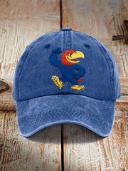 Unisex Retro American Basketball Kansas Jayhawks Print Hat