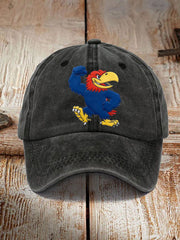 Unisex Retro American Basketball Kansas Jayhawks Print Hat