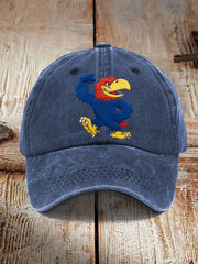 Unisex Retro American Basketball Kansas Jayhawks Print Hat