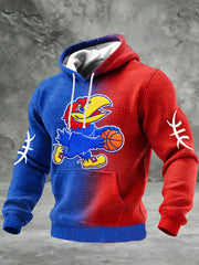 Men's Basketball Print Checkered Cotton Hoodie