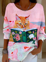 Women's Cat Print T-Shirts