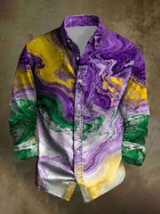 Men's Mardi Gras Printed Casual Shirt