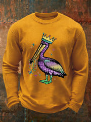 Men's Mardi Gras Waffle Print Casual T-Shirt