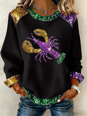 Women's Mardi Gras Print Casual Top