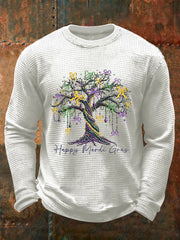 Men's Mardi Gras Waffle Print Casual T-Shirt