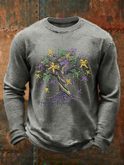 Men's Mardi Gras Waffle Print Casual T-Shirt