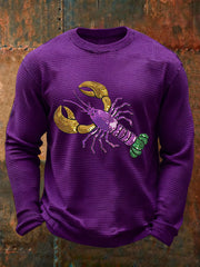 Men's Mardi Gras Waffle Print Casual T-Shirt