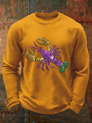 Men's Mardi Gras Waffle Print Casual T-Shirt