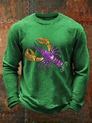Men's Mardi Gras Waffle Print Casual T-Shirt