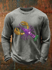 Men's Mardi Gras Waffle Print Casual T-Shirt