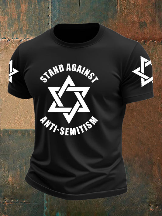 Men's Oppose antisemitism imitation cotton short-sleeved T-shirt