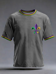 Men's Mardi Gras Printed Casual T-Shirt