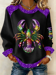 Women's Retro Mardi Gras Print Top