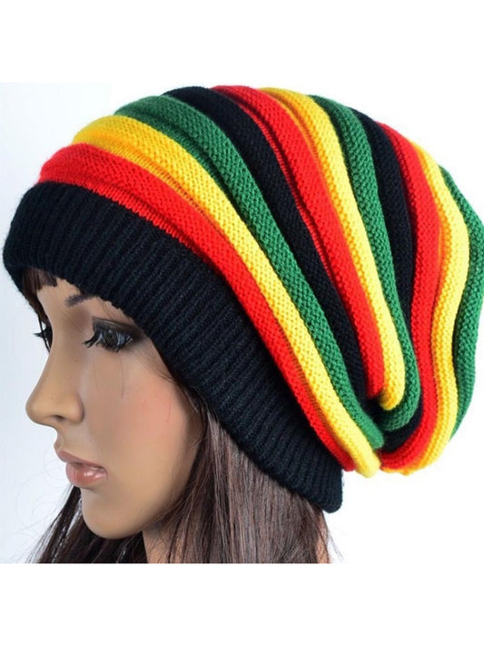 Unisex Jamaican Reggae Long Knit Beanie