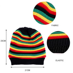 Unisex Jamaican Reggae Long Knit Beanie