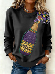 Women's Mardi Gras Print Casual Sweatshirt