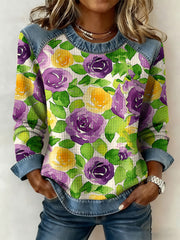 Women's Mardi Gras Print Casual Top