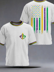 Men's Mardi Gras Printed Casual T-Shirt