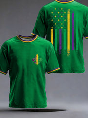 Men's Mardi Gras Printed Casual T-Shirt