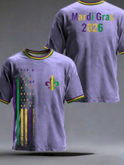 Men's Mardi Gras Printed Casual T-Shirt