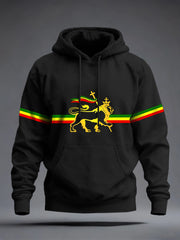 Men's Reggae Inspired Lion Print Hoodie