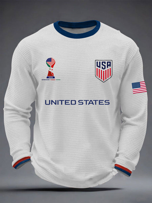 Men's USA Soccer Waffle Long Sleeve T-Shirt