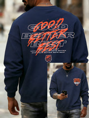 Men's Good Better Best Print Football Fans Gameday Casual Sweatshirt