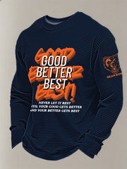 Men's Good Better Best Print Football Fans Printed Long Sleeve Sweatshirt