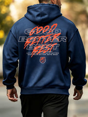 Men's Good Better Best Print Football Fans Gameday Casual Hoodie