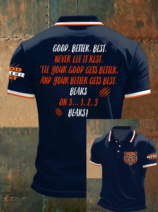 Men's Good Better Best Print Football Fans Gameday Casual Top