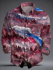 Men's Ice Hockey Print Casual Shirt