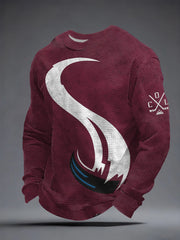 Men's Ice Hockey Print Casual Waffle Sweatshirt