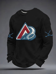 Men's Ice Hockey Print Casual Waffle Sweatshirt