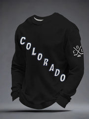 Men's Ice Hockey Print Casual Waffle Sweatshirt