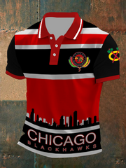 Men's Vintage Hockey Print Shirt