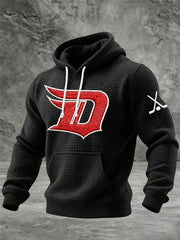 Men's Hockey Printed Checkered Cotton Hoodie